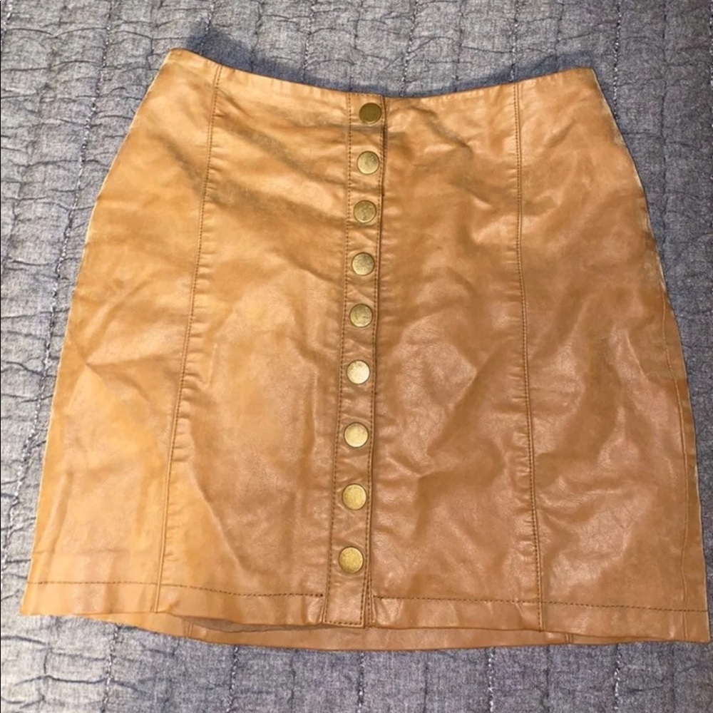 Free People Faux Leather Skirt